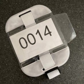 Armbind  til nummerskilt Hvid med refleks